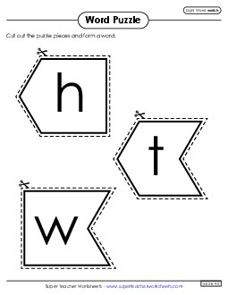 Word Puzzle: Watch Sight Words Individual Worksheet