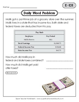 Daily Word Problems Worksheets Learning Tool