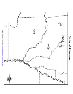 Arkansas: Blank Map Free State Maps Worksheet