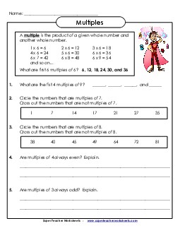 Multiples Worksheet Free Worksheet