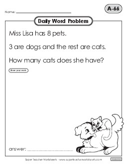 Daily Word Problems  A-66 through A-70 Worksheet