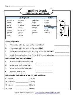 Questions for E-8 Spelling E Worksheet