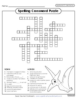 Crossword (F-4) Spelling F Worksheet