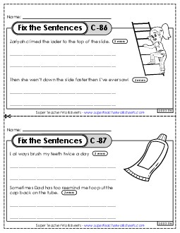 Fix the Sentences C-86 through C-90 Worksheet