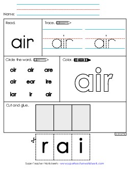 Worksheet 2: Air Sight Words Individual Worksheet