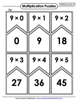 Multiplying by 9s and 10s Multiplication Worksheet