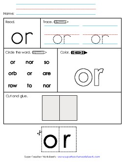 Worksheet 2: Or Sight Words Individual Worksheet