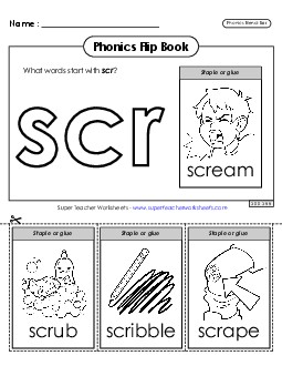 Phonics Flip Book (Scr-) Phonics Blends Worksheet