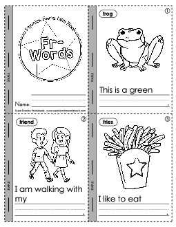 Mini-Book: Fr- Words Phonics Blends Worksheet