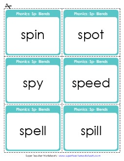 Flashcards Phonics Blends Worksheet