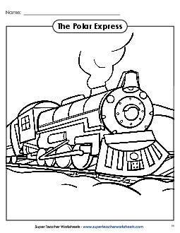 Train Coloring Page Picture Book Polar Express Worksheet