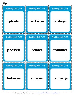 Flashcards (C-18) Spelling C Worksheet