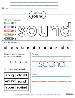 Worksheet 4: Sound Sight Words Individual Worksheet