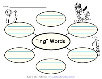 Word Web (-ing) Word Families Worksheet