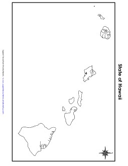 Hawaii: Blank Map State Maps Worksheet