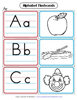 Alphabet Flashcards (B&W) Worksheet