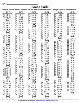 Mystery Graph - Ladybug Mystery Graph Picture Worksheet