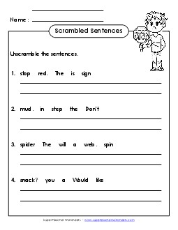 Scrambled Sentences (A-17) Spelling A Worksheet