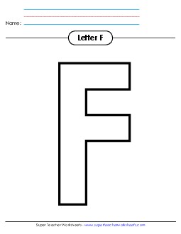 Outline - Uppercase F Alphabet Worksheet