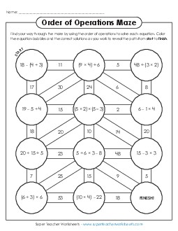 Order of Operations Classroom Teaching Material