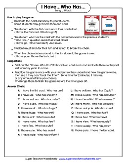 Long U Words Phonics Worksheet