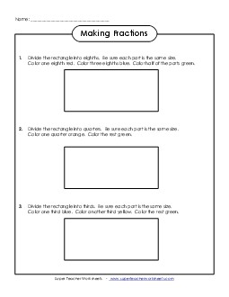 Fractions of Rectangles Worksheet