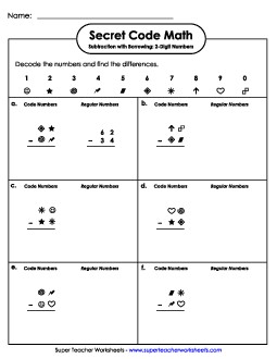 Secret Code Math: 2-Digit Subtraction Worksheet