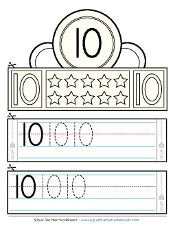 Number 10 Crown Counting Worksheet