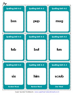 Flashcards (A-5) Spelling A Worksheet