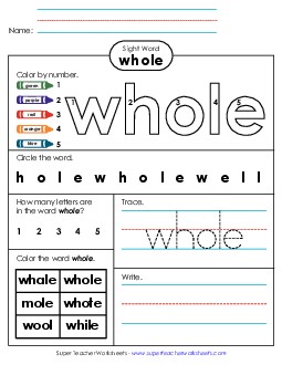 New Worksheet 4: Whole Worksheet