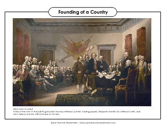 Artwork Analysis: Founding of a Country Revolutionary War Worksheet