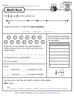 Math Buzz: Week 17 Worksheets 81 through 85 Daily Math Review Worksheet