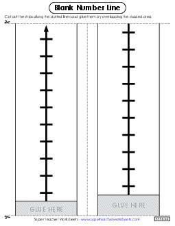 Blank Number Line: Cut & Glue Pattern Worksheet