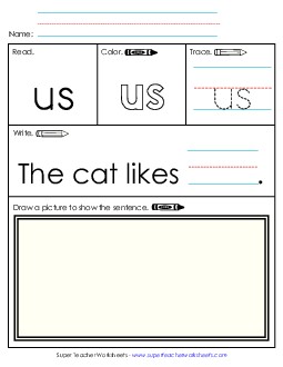 Worksheet 3: Us Sight Words Individual Worksheet