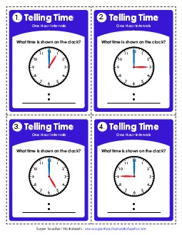 Time (Hour Intervals) Worksheet