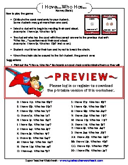 Game: I have / Who has (Basic) Counting Money Worksheet