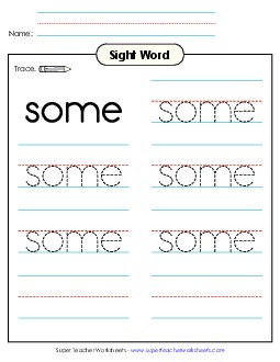 Trace the Word: Some Free Sight Words Individual Worksheet