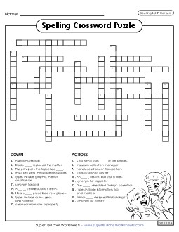 Crossword (Careers) Spelling F Worksheet