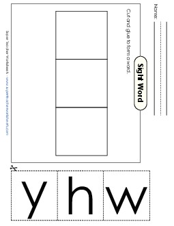 Large Cut-and-Glue: Why Sight Words Individual Worksheet