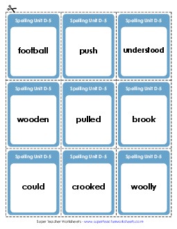 Flashcards (D-5) Spelling D Worksheet