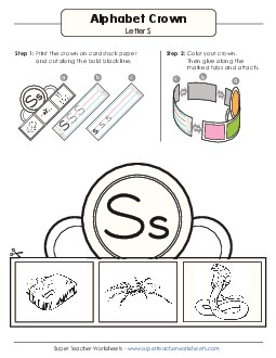 Crown: Letter S Alphabet Worksheet