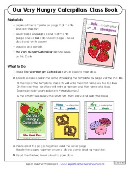 Make a Class Book Picture Book Very Hungry Caterpillar Worksheet