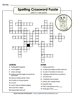 Crossword Puzzle (C-7) Spelling C Worksheet