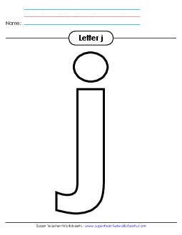 Outline - Lowercase j Alphabet Worksheet