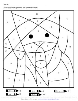 Color-by-Number - Cat or Dog Color By Number Worksheet