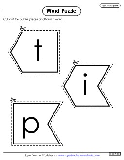 Word Puzzle: Point Sight Words Individual Worksheet