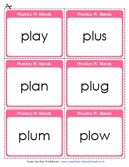 Flashcards Phonics Blends Worksheet