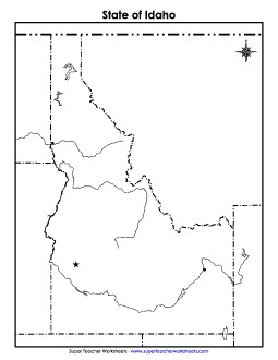 Blank Idaho Map with City Dots State Maps Worksheet