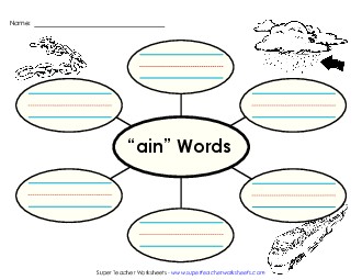 Word Web (-ain) Word Families Worksheet