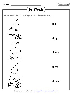 Matching Worksheet Phonics Blends Worksheet